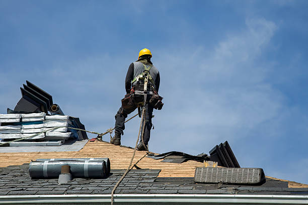 Professional Gutter Installation technician working in Lake Ariel, PA